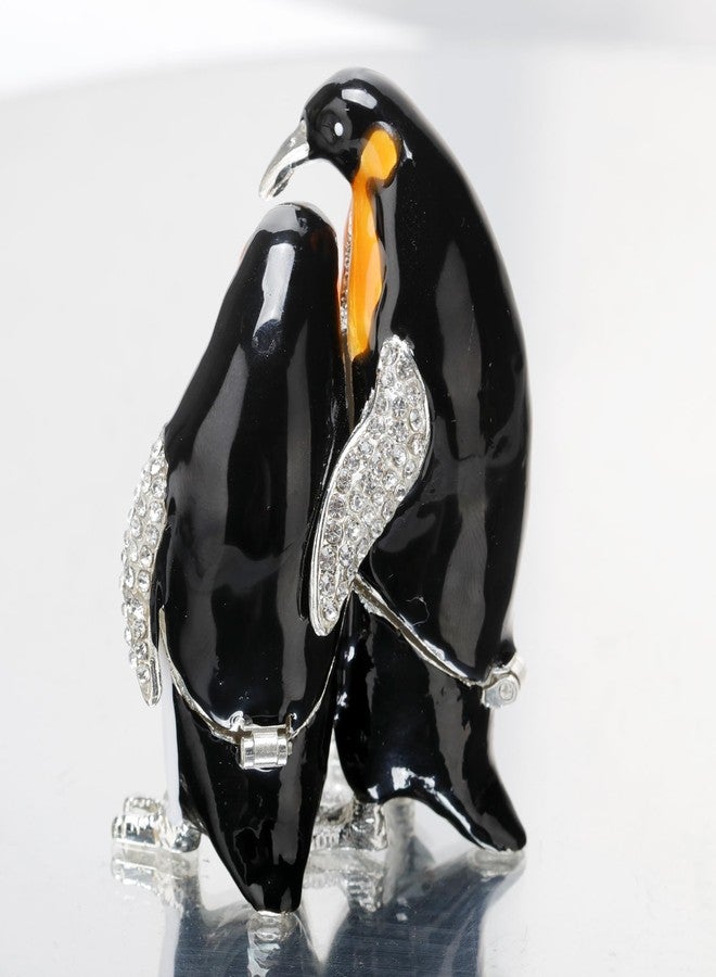 SEVENBEES Hand Painted Enameled Penguin Figurine Jewelry Trinket Box Ring Holder Dresser Decoration - Image 3